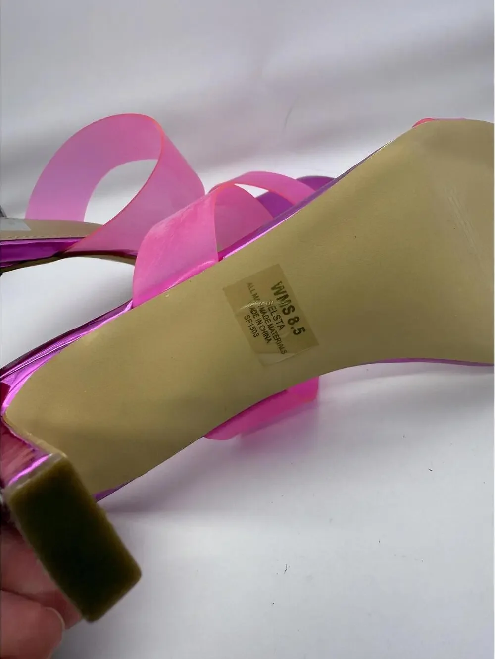 dv by Dolce Vita Pink Transparent Strap High Heel Sandals Size 8.5